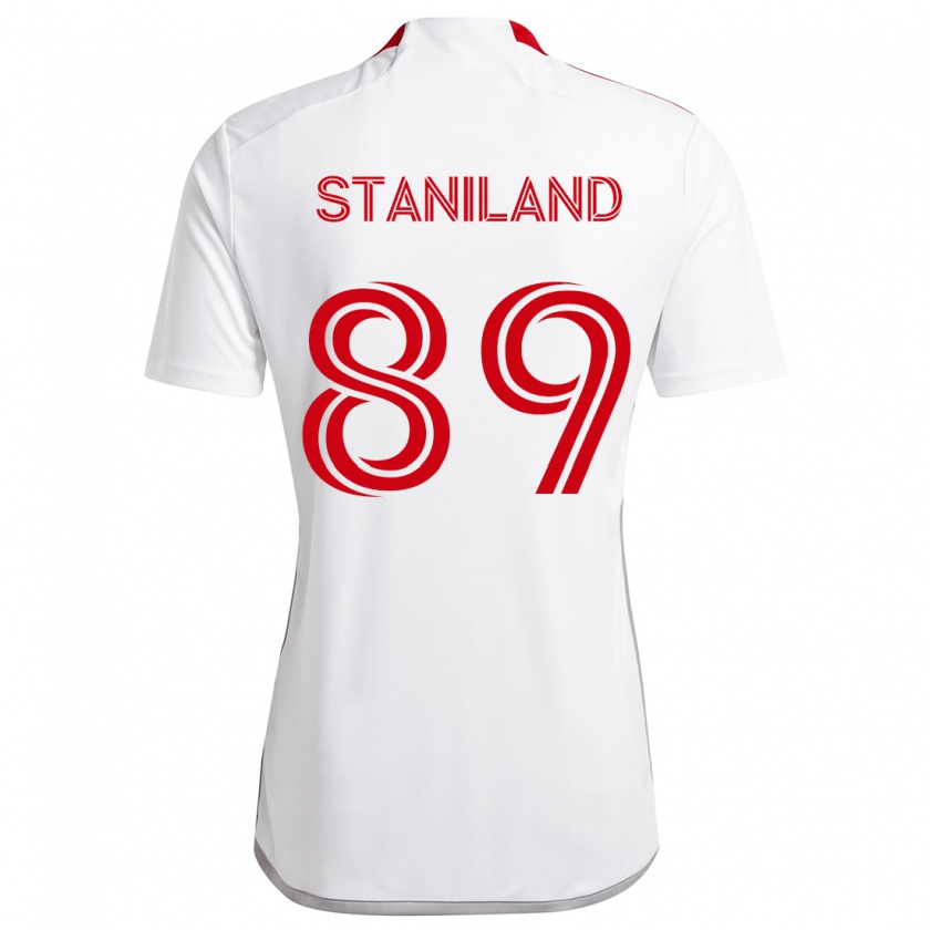 Kandiny Férfi Charlie Staniland #89 Fehér Piros Idegenbeli Jersey 2024/25 Mez Póló Ing