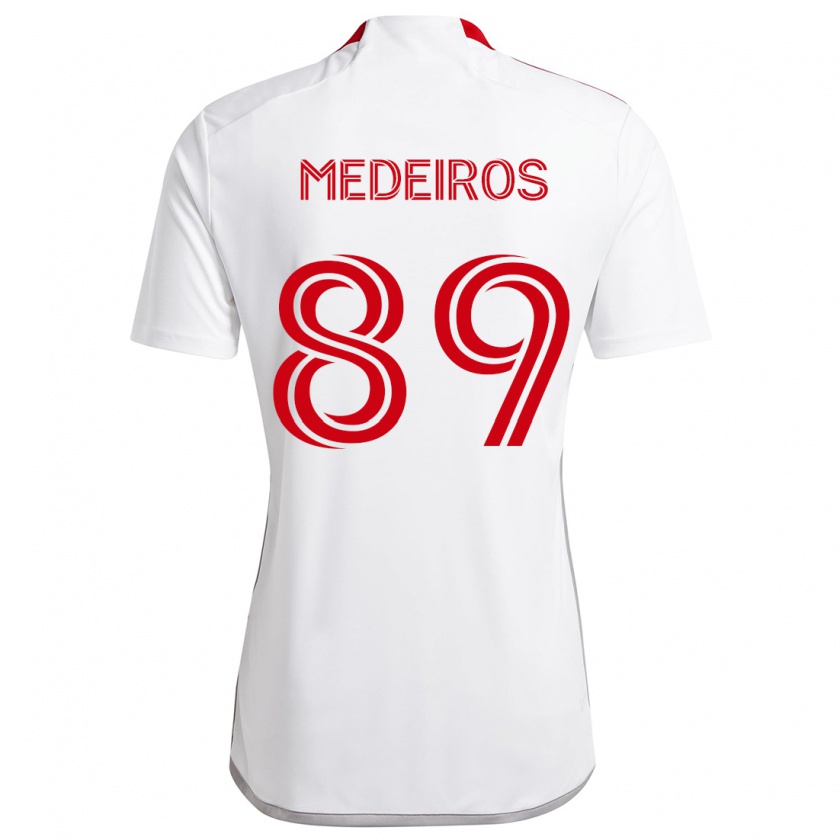 Kandiny Férfi Matthew Medeiros #89 Fehér Piros Idegenbeli Jersey 2024/25 Mez Póló Ing