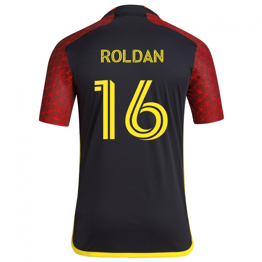 Kandiny Férfi Álex Roldán #16 Piros Fekete Idegenbeli Jersey 2024/25 Mez Póló Ing