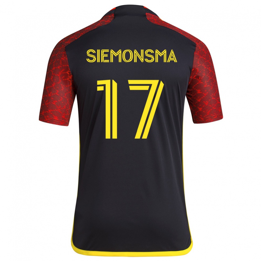 Kandiny Férfi Sianna Siemonsma #17 Piros Fekete Idegenbeli Jersey 2024/25 Mez Póló Ing