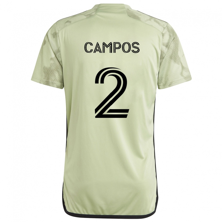 Kandiny Férfi Omar Campos #2 Világos Zöld Idegenbeli Jersey 2024/25 Mez Póló Ing