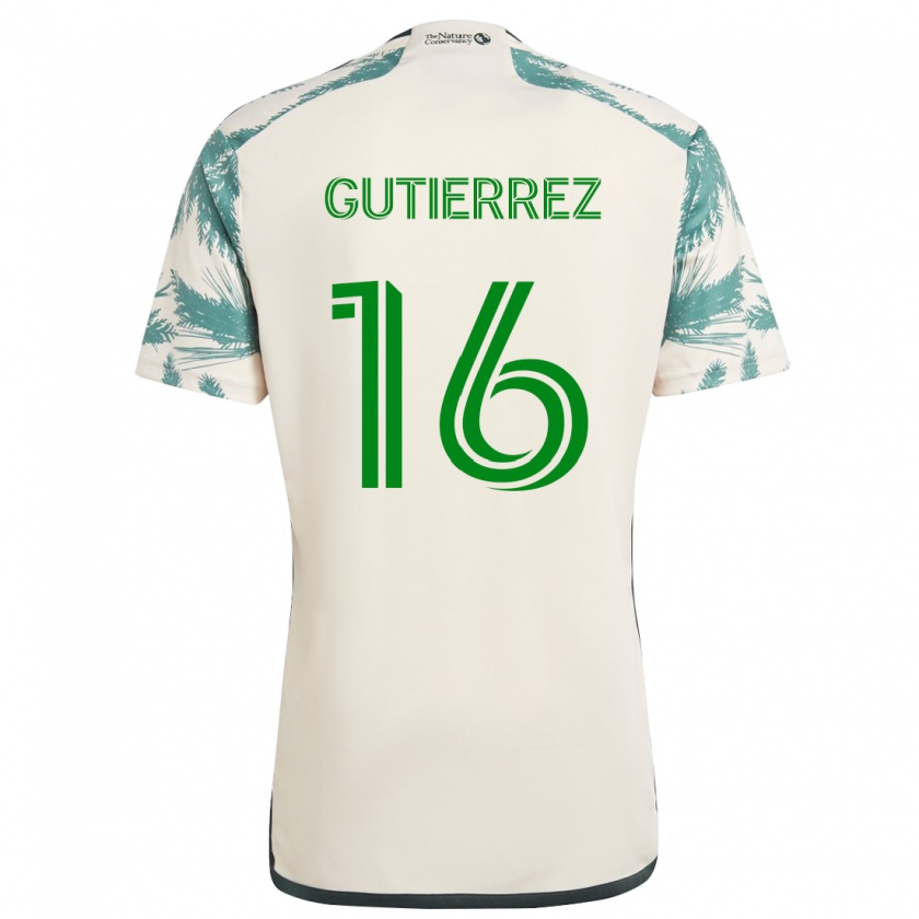 Kandiny Férfi Diego Gutiérrez #16 Bézs Barna Idegenbeli Jersey 2024/25 Mez Póló Ing