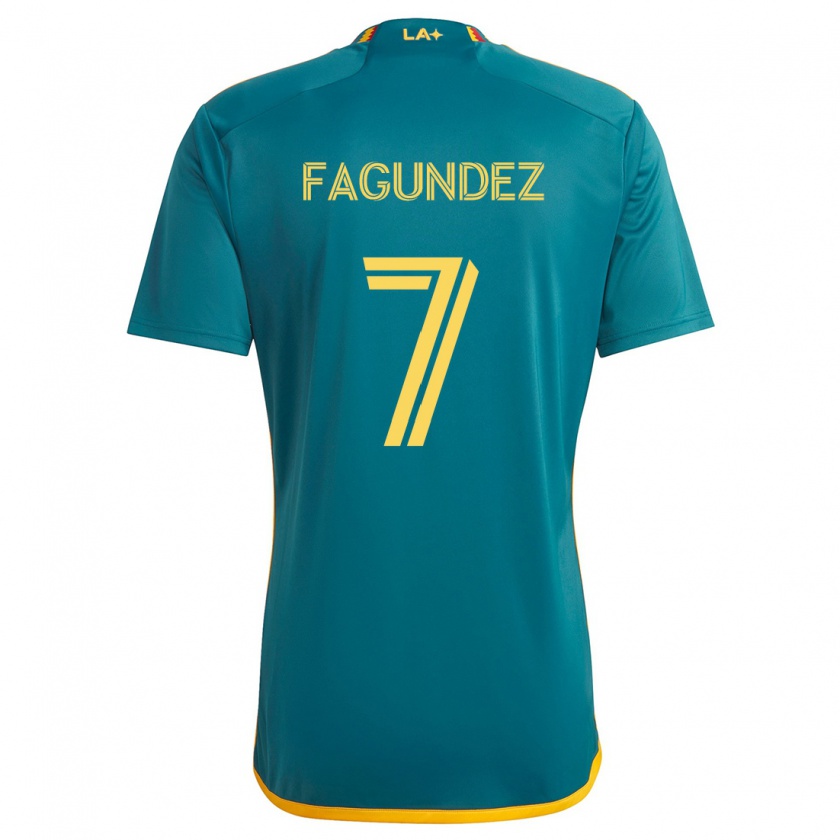 Kandiny Férfi Diego Fagúndez #7 Green Yellow Idegenbeli Jersey 2024/25 Mez Póló Ing