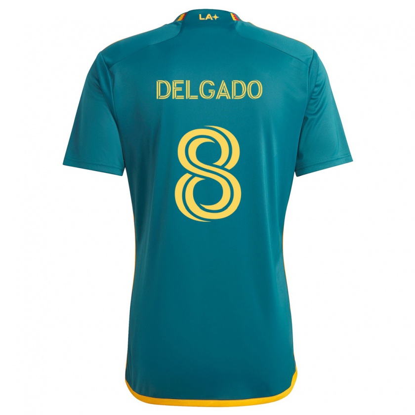 Kandiny Férfi Mark Delgado #8 Green Yellow Idegenbeli Jersey 2024/25 Mez Póló Ing