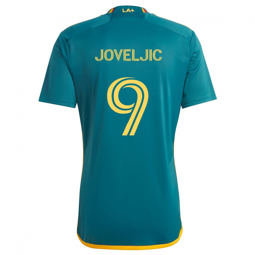 Kandiny Férfi Dejan Joveljic #9 Green Yellow Idegenbeli Jersey 2024/25 Mez Póló Ing