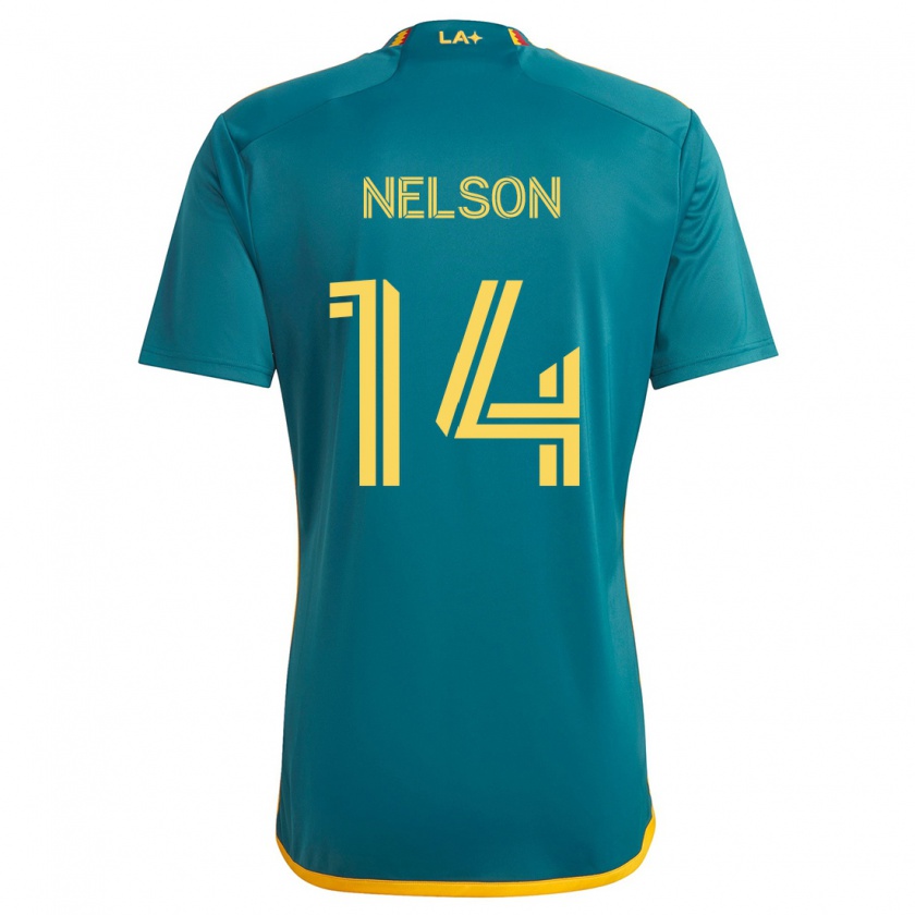 Kandiny Férfi John Nelson #14 Green Yellow Idegenbeli Jersey 2024/25 Mez Póló Ing