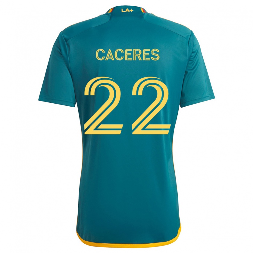 Kandiny Férfi Martín Cáceres #22 Green Yellow Idegenbeli Jersey 2024/25 Mez Póló Ing