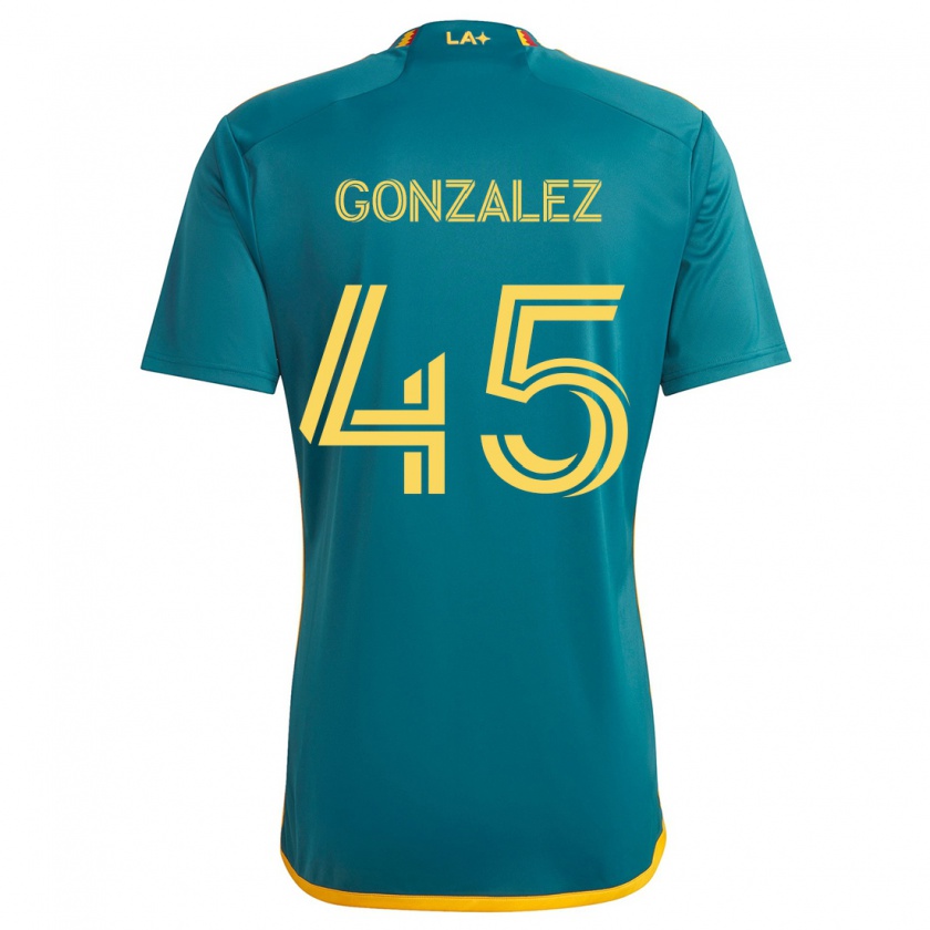 Kandiny Férfi Adrián González #45 Green Yellow Idegenbeli Jersey 2024/25 Mez Póló Ing