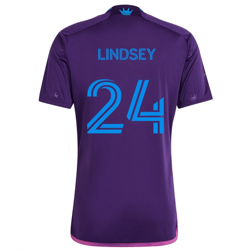 Kandiny Férfi Jaylin Lindsey #24 Lila Kék Idegenbeli Jersey 2024/25 Mez Póló Ing