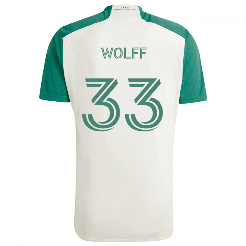 Kandiny Férfi Owen Wolff #33 Barna Színek Zöld Idegenbeli Jersey 2024/25 Mez Póló Ing