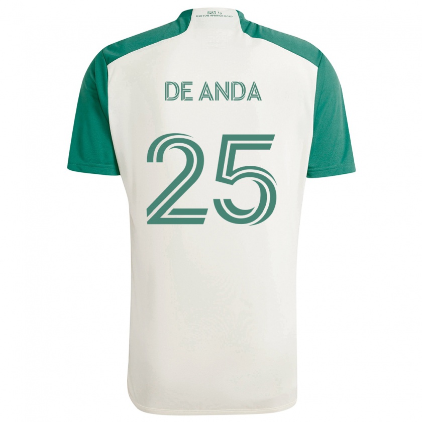 Kandiny Férfi Anthony De Anda #25 Barna Színek Zöld Idegenbeli Jersey 2024/25 Mez Póló Ing