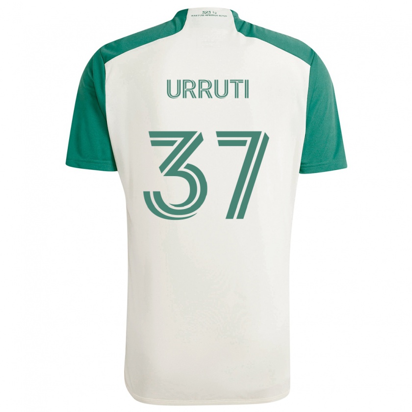 Kandiny Férfi Maximiliano Urruti #37 Barna Színek Zöld Idegenbeli Jersey 2024/25 Mez Póló Ing