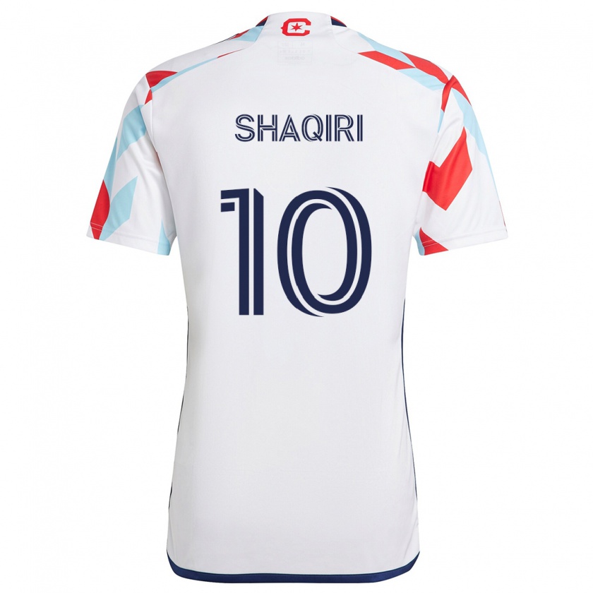 Kandiny Férfi Xherdan Shaqiri #10 Fehér Piros Kék Idegenbeli Jersey 2024/25 Mez Póló Ing