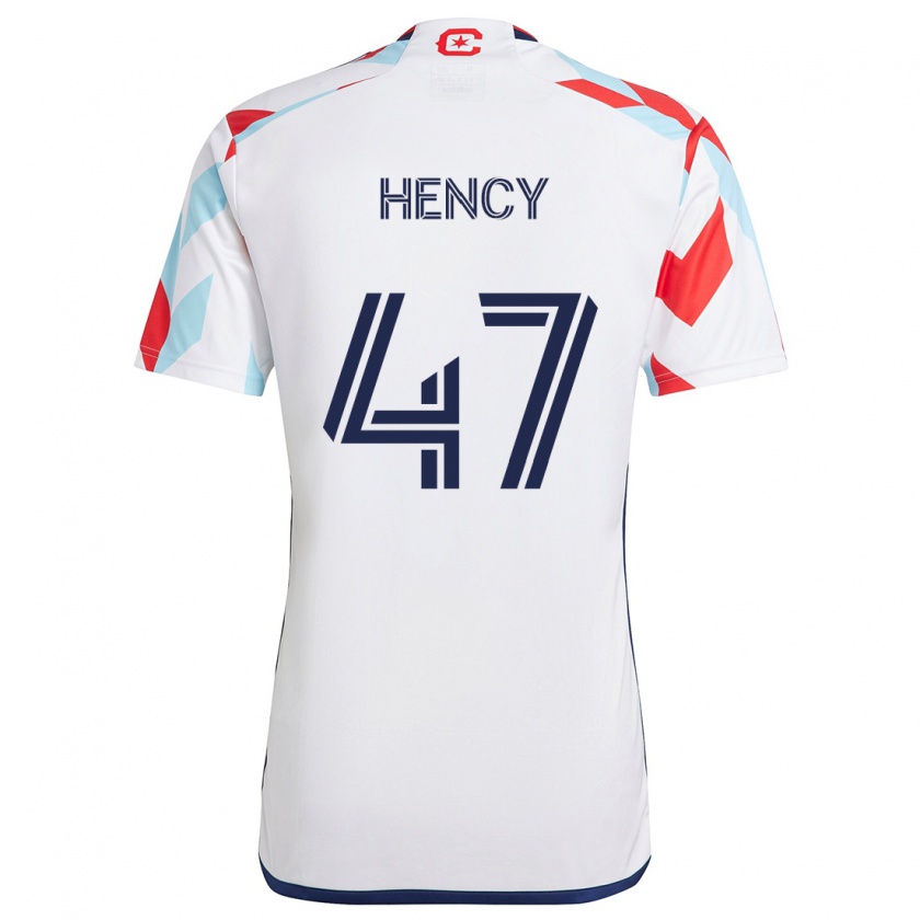 Kandiny Férfi Billy Hency #47 Fehér Piros Kék Idegenbeli Jersey 2024/25 Mez Póló Ing