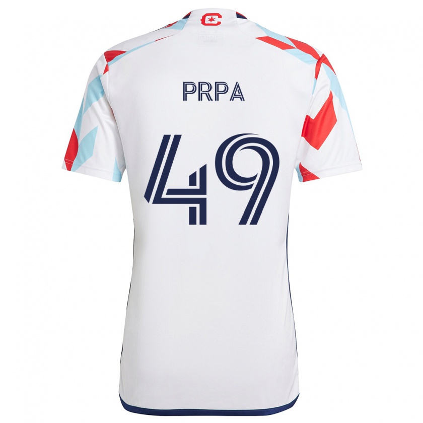 Kandiny Férfi Luka Prpa #49 Fehér Piros Kék Idegenbeli Jersey 2024/25 Mez Póló Ing