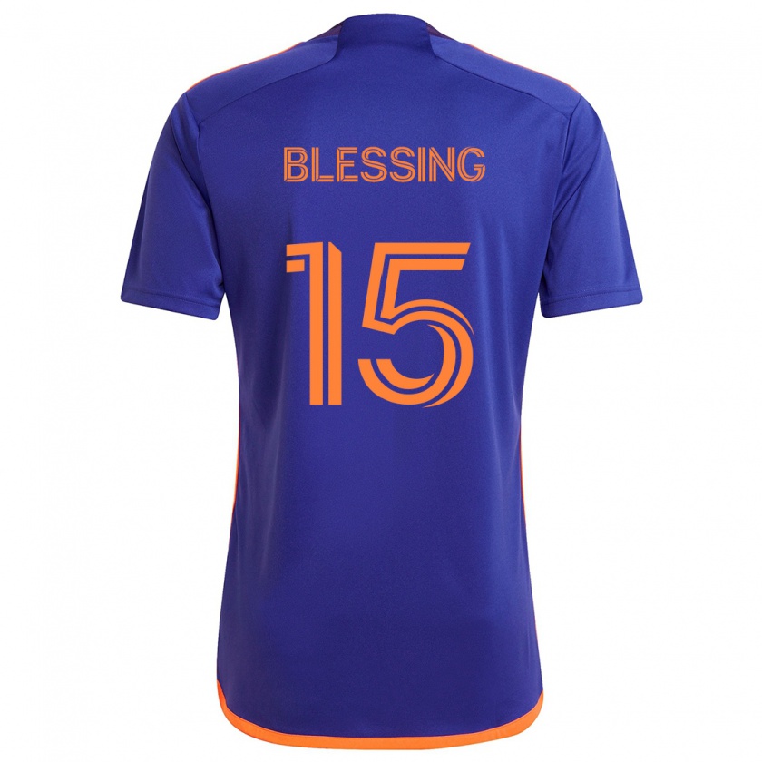 Kandiny Férfi Latif Blessing #15 Lila Narancs Idegenbeli Jersey 2024/25 Mez Póló Ing