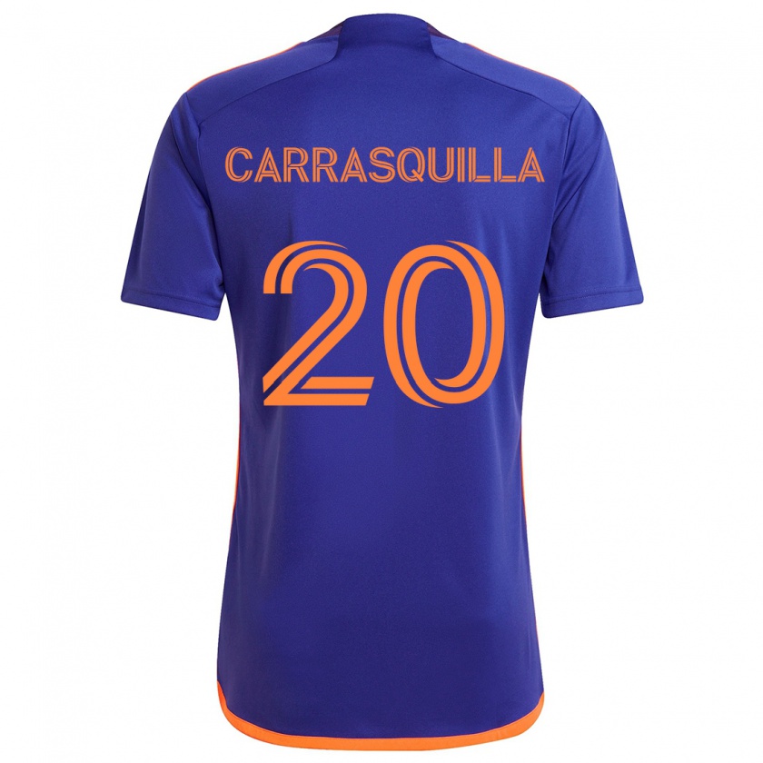 Kandiny Férfi Adalberto Carrasquilla #20 Lila Narancs Idegenbeli Jersey 2024/25 Mez Póló Ing