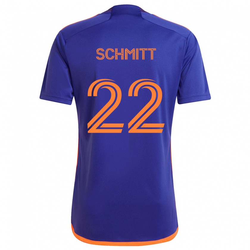 Kandiny Férfi Tate Schmitt #22 Lila Narancs Idegenbeli Jersey 2024/25 Mez Póló Ing