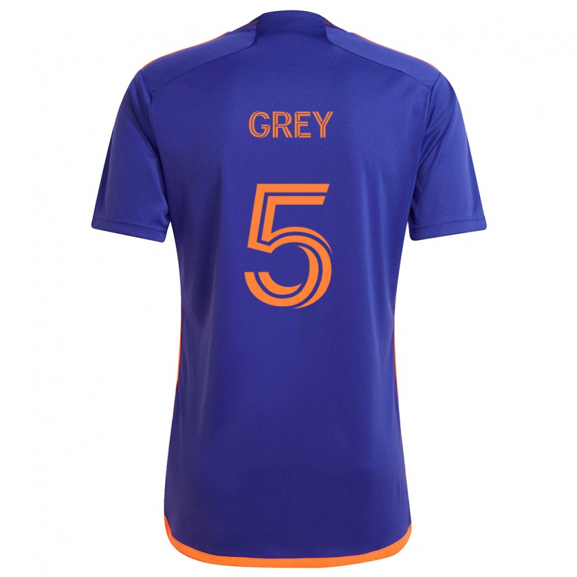 Kandiny Férfi Omar Grey #5 Lila Narancs Idegenbeli Jersey 2024/25 Mez Póló Ing