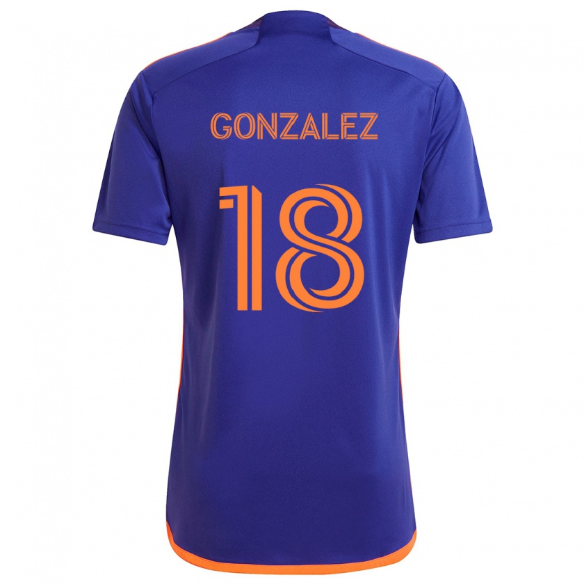 Kandiny Férfi Diego Gonzalez #18 Lila Narancs Idegenbeli Jersey 2024/25 Mez Póló Ing