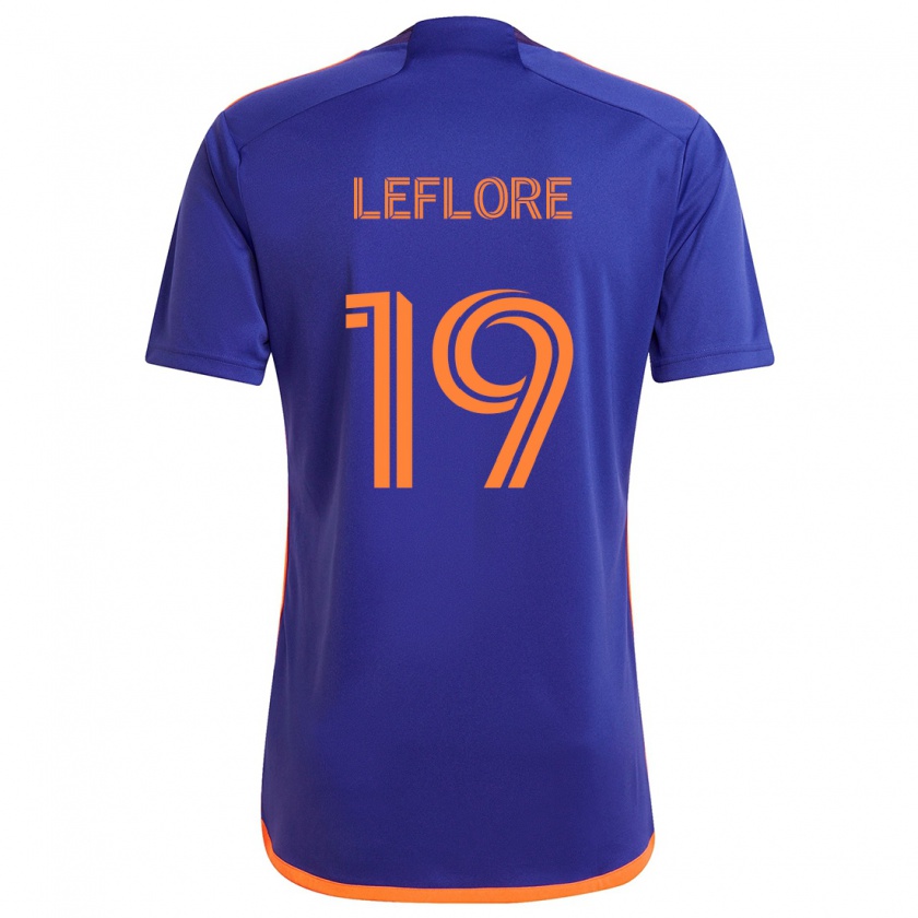 Kandiny Férfi Isaiah Leflore #19 Lila Narancs Idegenbeli Jersey 2024/25 Mez Póló Ing