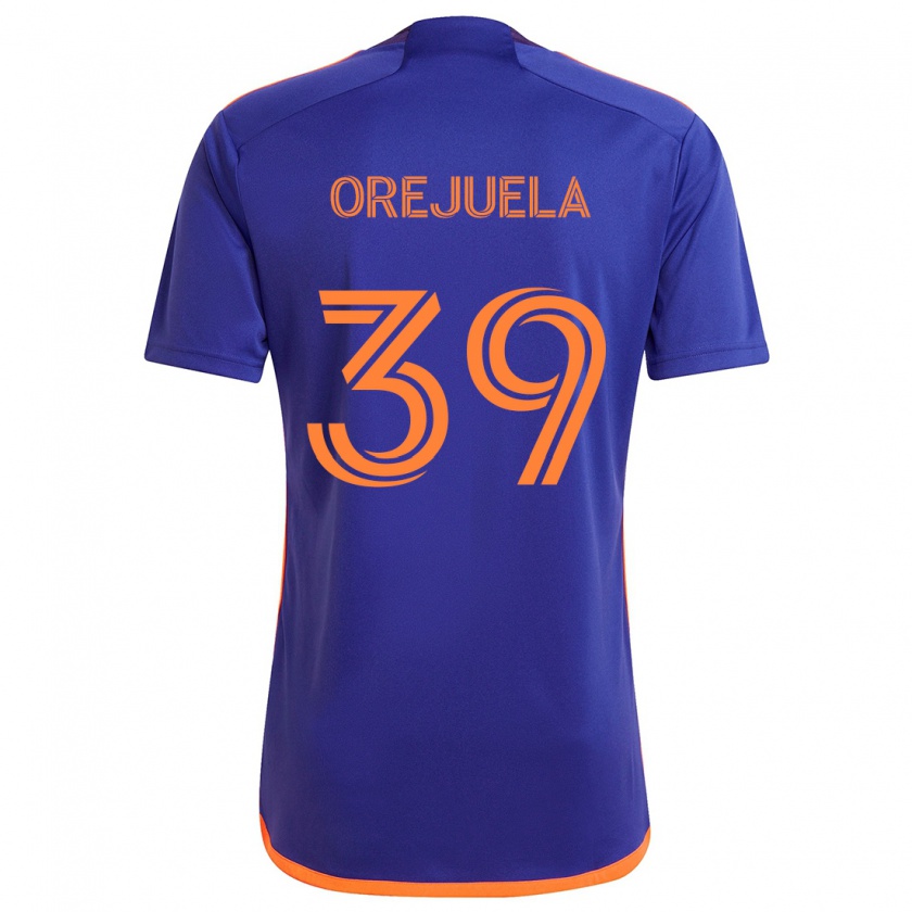 Kandiny Férfi Jesus Orejuela #39 Lila Narancs Idegenbeli Jersey 2024/25 Mez Póló Ing