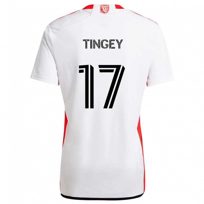 Kandiny Férfi Keegan Tingey #17 Fehér Piros Idegenbeli Jersey 2024/25 Mez Póló Ing