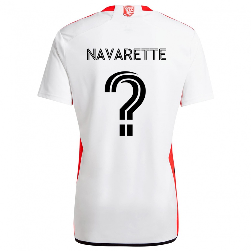 Kandiny Férfi Samuel Navarette #0 Fehér Piros Idegenbeli Jersey 2024/25 Mez Póló Ing