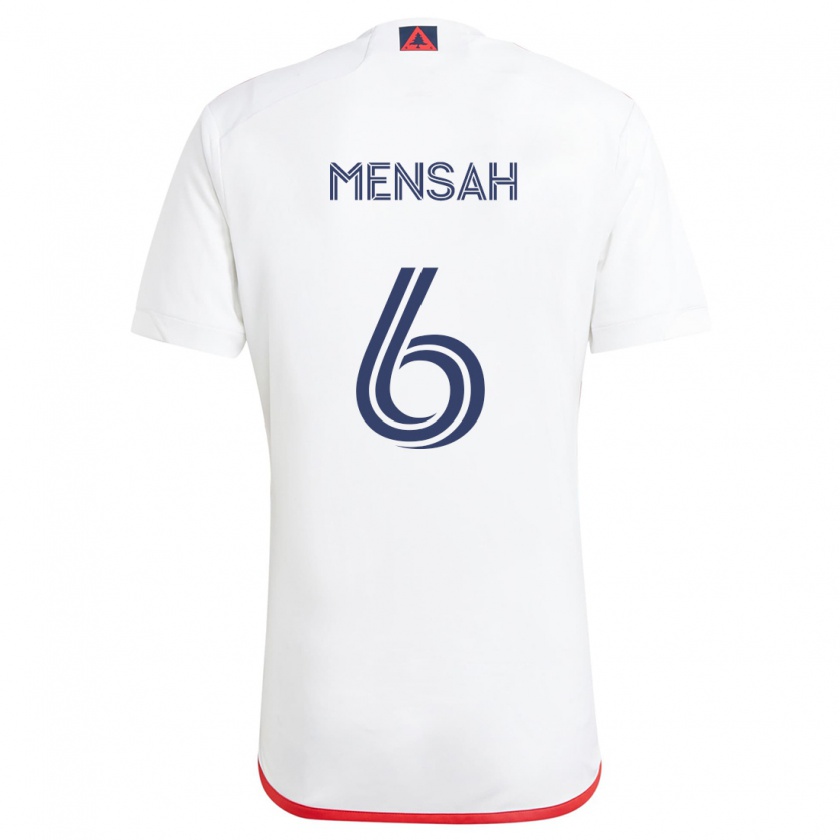 Kandiny Férfi Jonathan Mensah #6 Fehér Piros Idegenbeli Jersey 2024/25 Mez Póló Ing