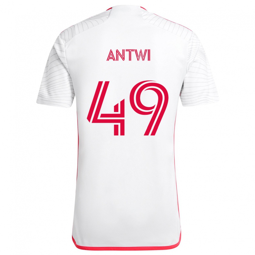 Kandiny Férfi Seth Antwi #49 Fehér Piros Idegenbeli Jersey 2024/25 Mez Póló Ing