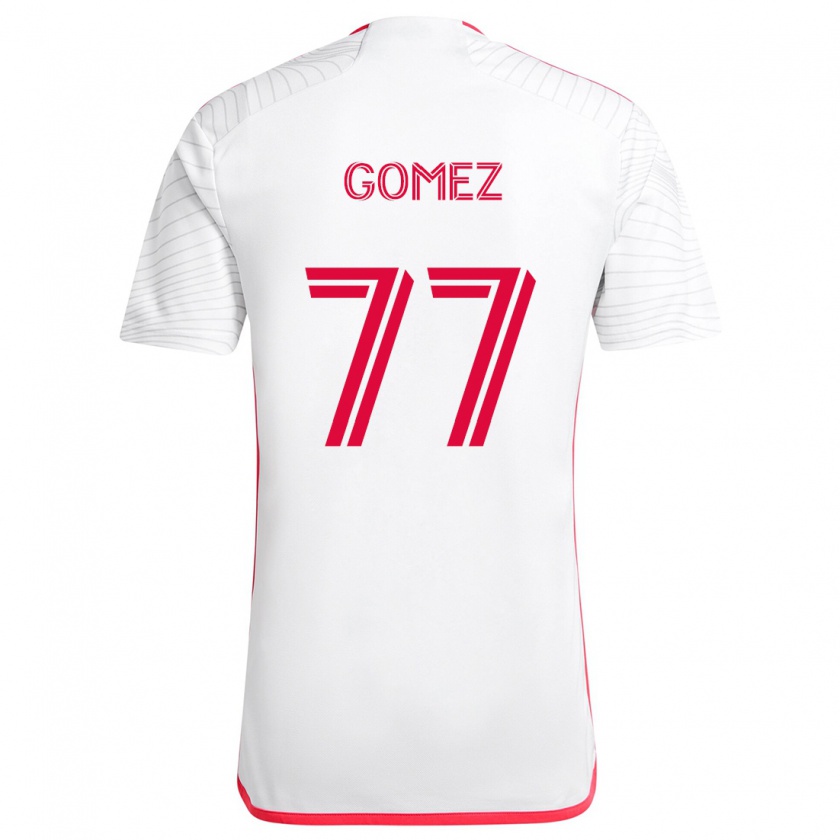 Kandiny Férfi Sam Gomez #77 Fehér Piros Idegenbeli Jersey 2024/25 Mez Póló Ing