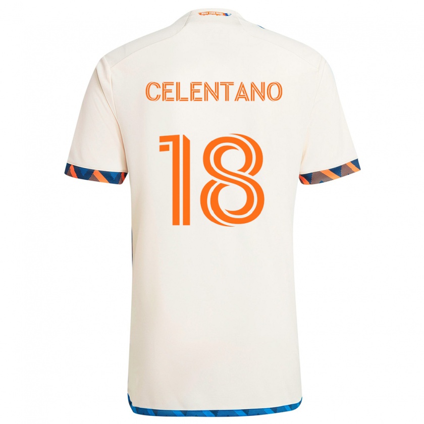 Kandiny Férfi Roman Celentano #18 Fehér Narancs Idegenbeli Jersey 2024/25 Mez Póló Ing