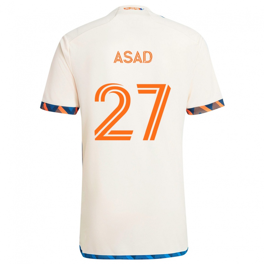 Kandiny Férfi Yamil Asad #27 Fehér Narancs Idegenbeli Jersey 2024/25 Mez Póló Ing