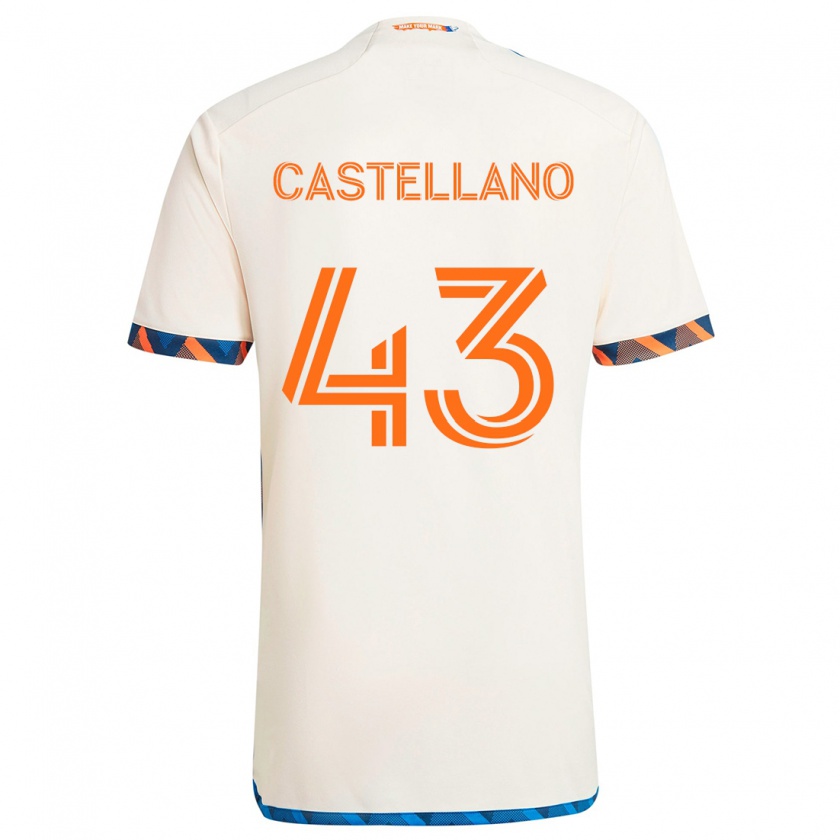 Kandiny Férfi Jesús Castellano #43 Fehér Narancs Idegenbeli Jersey 2024/25 Mez Póló Ing