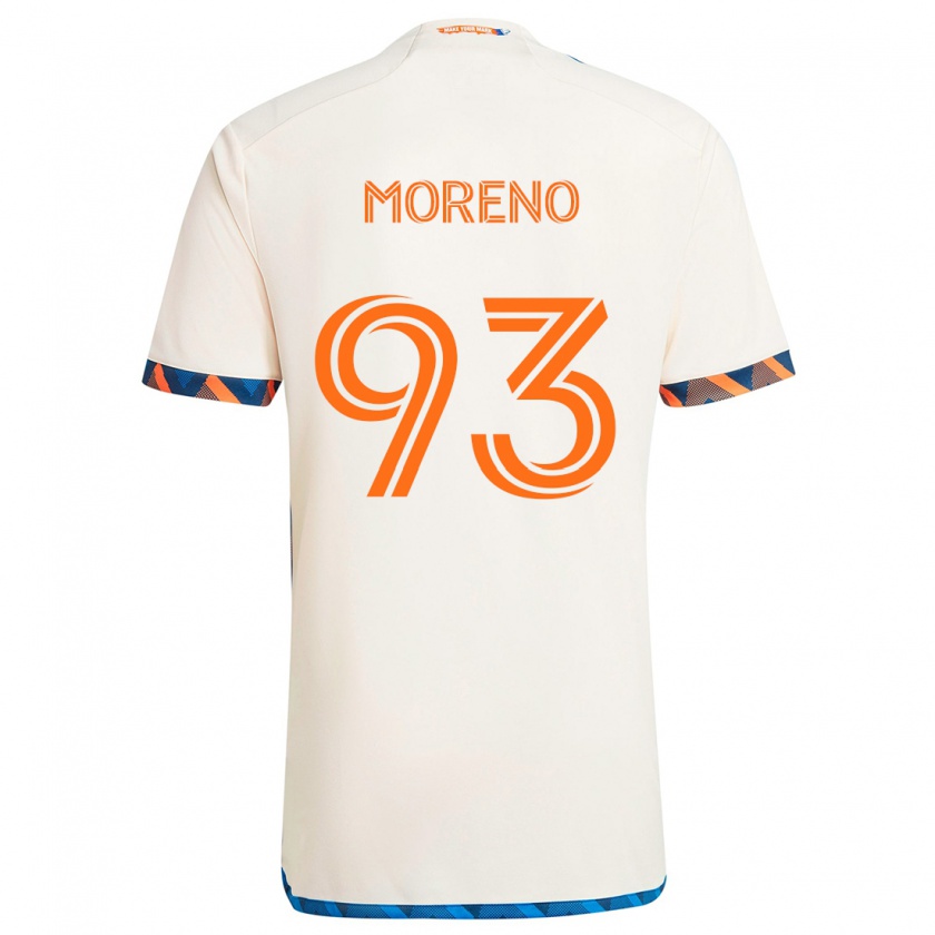 Kandiny Férfi Júnior Moreno #93 Fehér Narancs Idegenbeli Jersey 2024/25 Mez Póló Ing