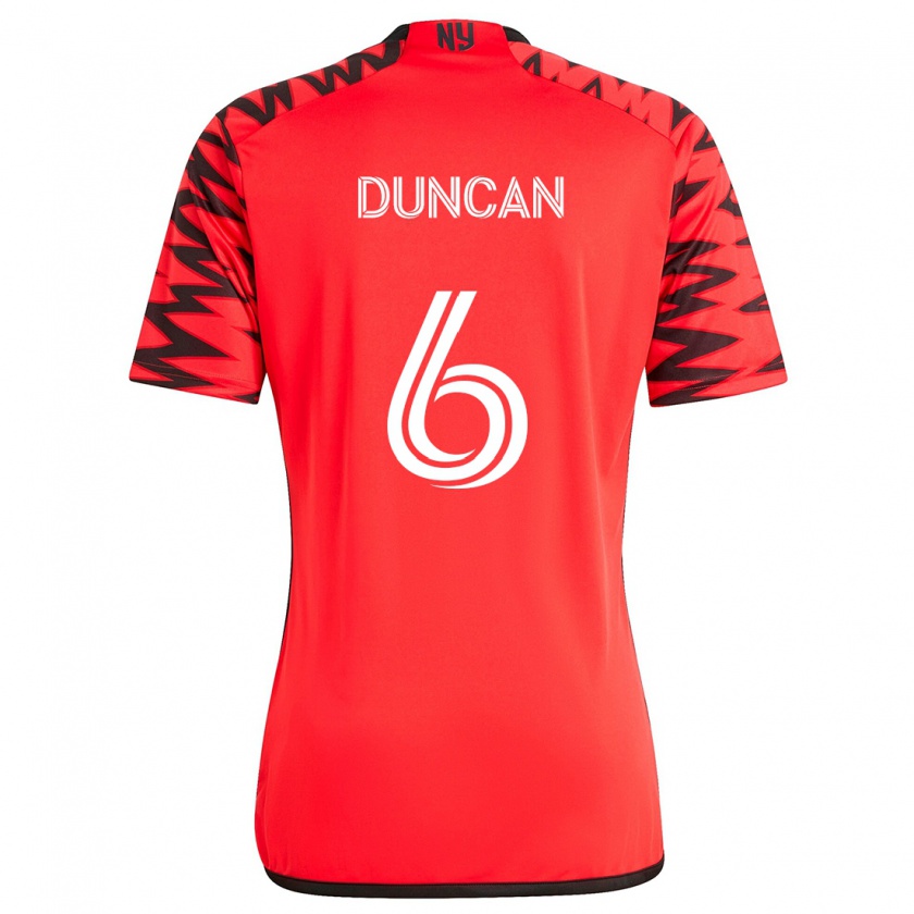 Kandiny Férfi Kyle Duncan #6 Piros Fekete Fehér Idegenbeli Jersey 2024/25 Mez Póló Ing