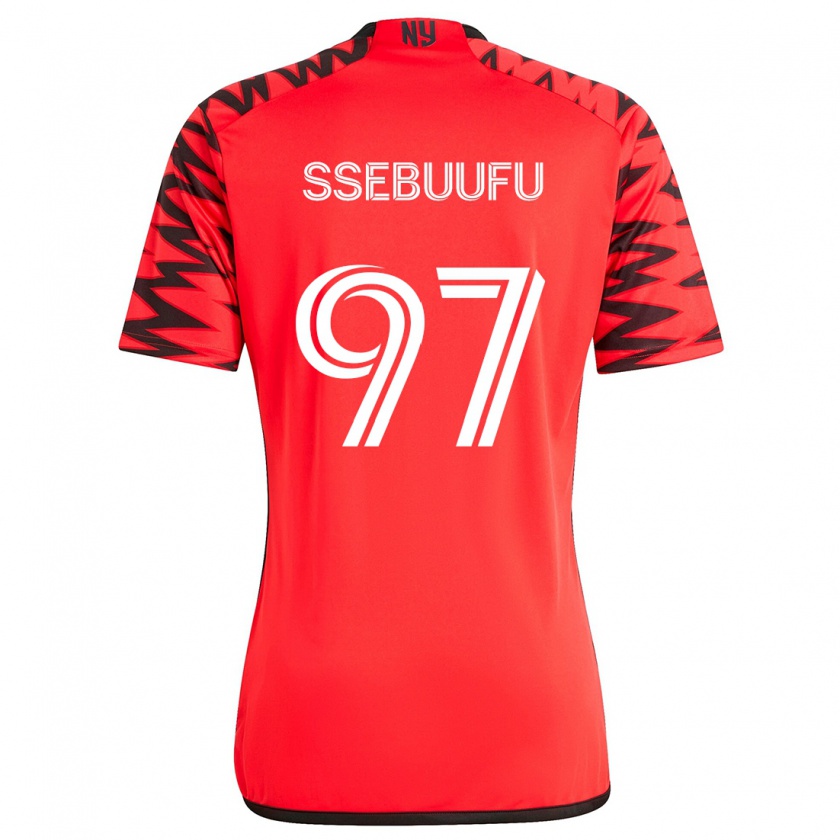 Kandiny Férfi Frank Ssebuufu #97 Piros Fekete Fehér Idegenbeli Jersey 2024/25 Mez Póló Ing