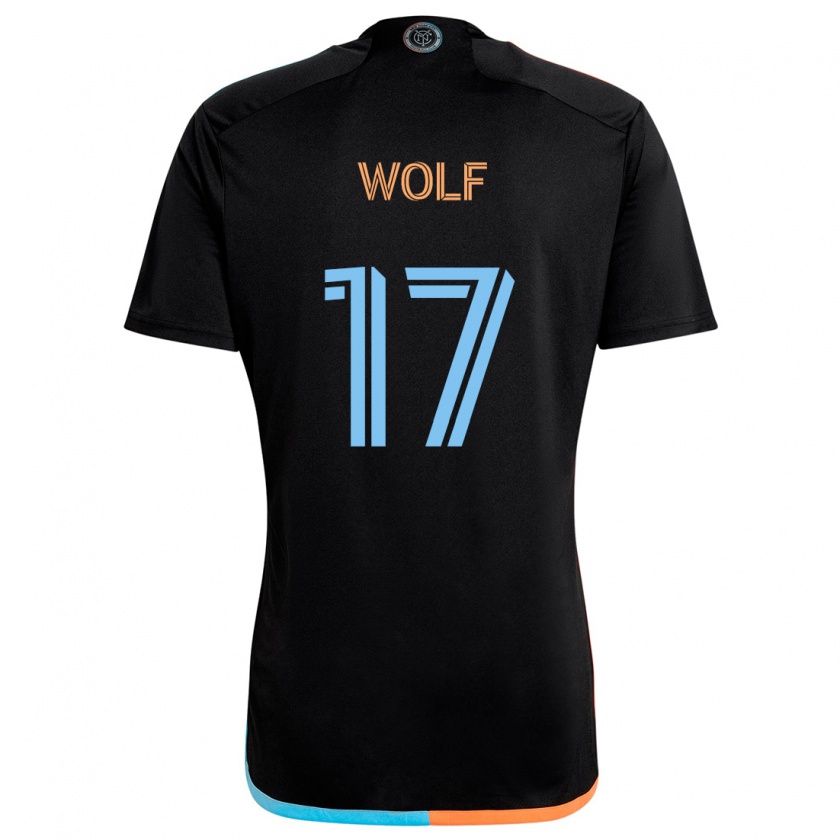 Kandiny Férfi Hannes Wolf #17 Fekete Narancs Kék Idegenbeli Jersey 2024/25 Mez Póló Ing