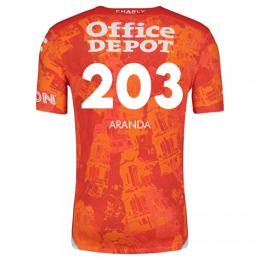 Kandiny Férfi Juan Aranda #203 Narancssárga Fehér Idegenbeli Jersey 2024/25 Mez Póló Ing