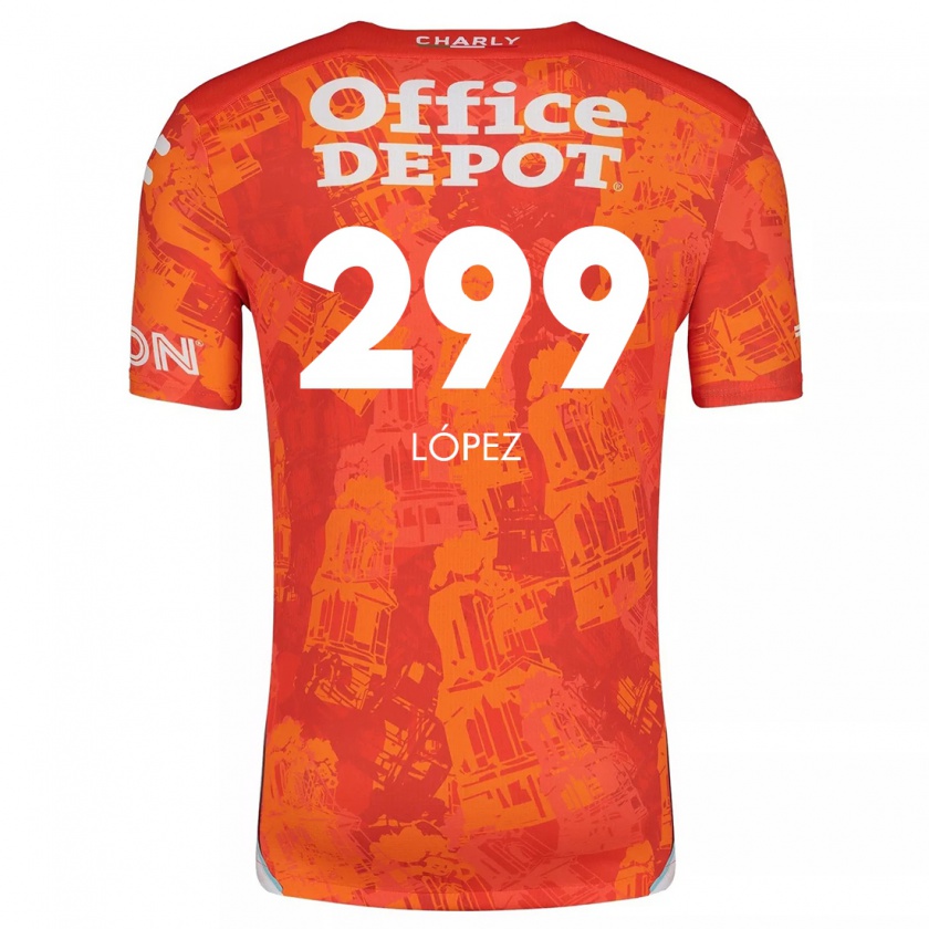 Kandiny Férfi Santiago López #299 Narancssárga Fehér Idegenbeli Jersey 2024/25 Mez Póló Ing