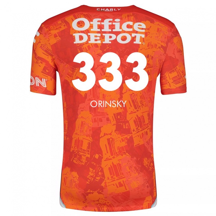 Kandiny Férfi Edson Orinsky #333 Narancssárga Fehér Idegenbeli Jersey 2024/25 Mez Póló Ing