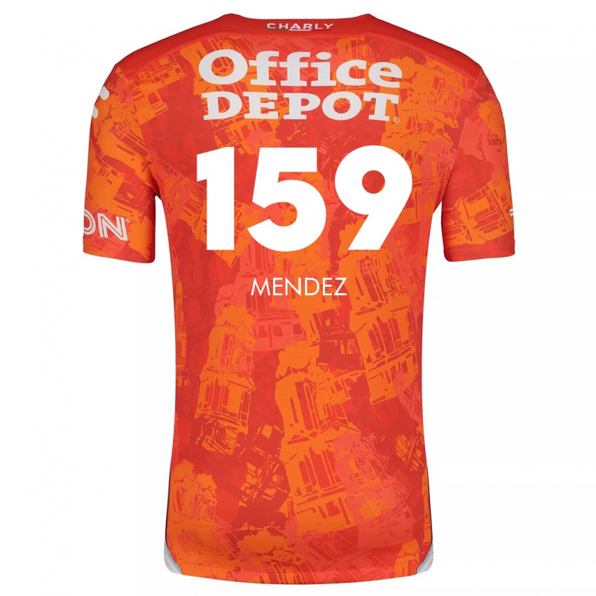 Kandiny Férfi Daniel Méndez #159 Narancssárga Fehér Idegenbeli Jersey 2024/25 Mez Póló Ing