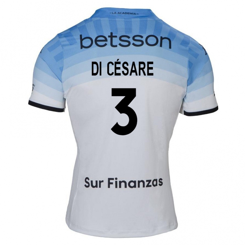 Kandiny Férfi Marco Di Césare #3 Fehér Kék Fekete Idegenbeli Jersey 2024/25 Mez Póló Ing