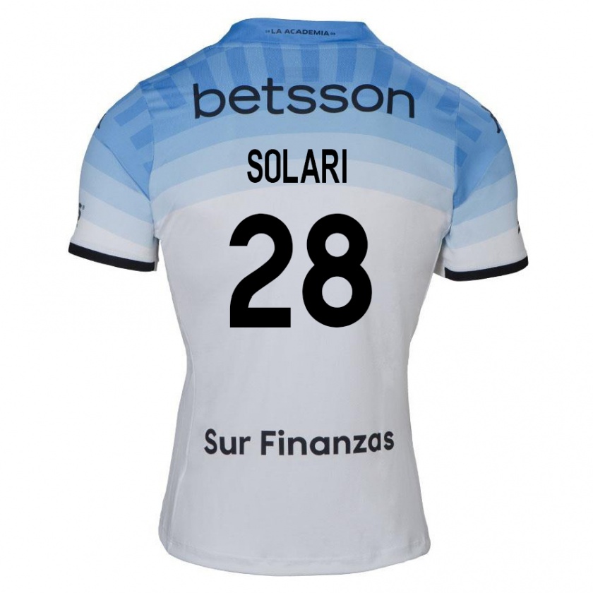 Kandiny Férfi Santiago Solari #28 Fehér Kék Fekete Idegenbeli Jersey 2024/25 Mez Póló Ing