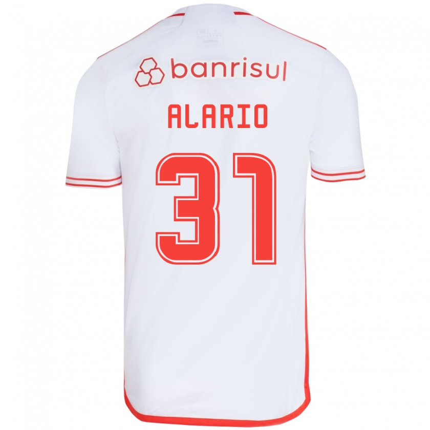 Kandiny Férfi Lucas Alario #31 Fehér Piros Idegenbeli Jersey 2024/25 Mez Póló Ing