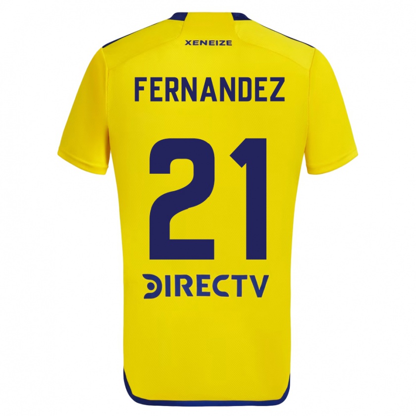 Kandiny Férfi Ezequiel Fernández #21 Sárga Kék Idegenbeli Jersey 2024/25 Mez Póló Ing