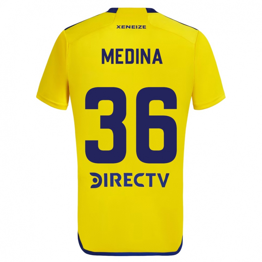 Kandiny Férfi Cristian Medina #36 Sárga Kék Idegenbeli Jersey 2024/25 Mez Póló Ing