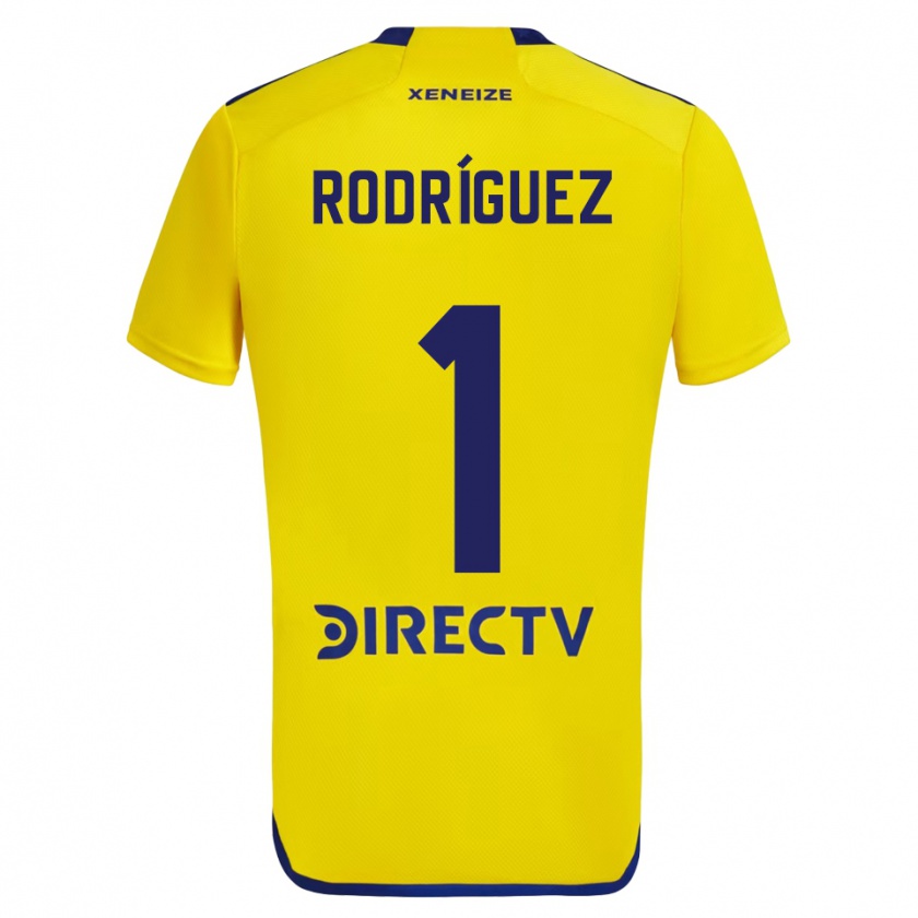 Kandiny Férfi Fernando Rodríguez #1 Sárga Kék Idegenbeli Jersey 2024/25 Mez Póló Ing