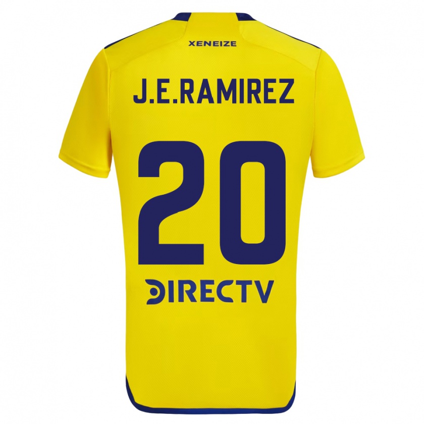 Kandiny Férfi Juan Edgardo Ramirez #20 Sárga Kék Idegenbeli Jersey 2024/25 Mez Póló Ing