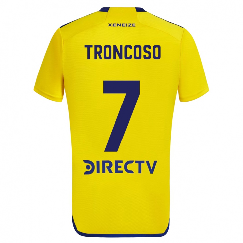 Kandiny Férfi Carolina Troncoso #7 Sárga Kék Idegenbeli Jersey 2024/25 Mez Póló Ing